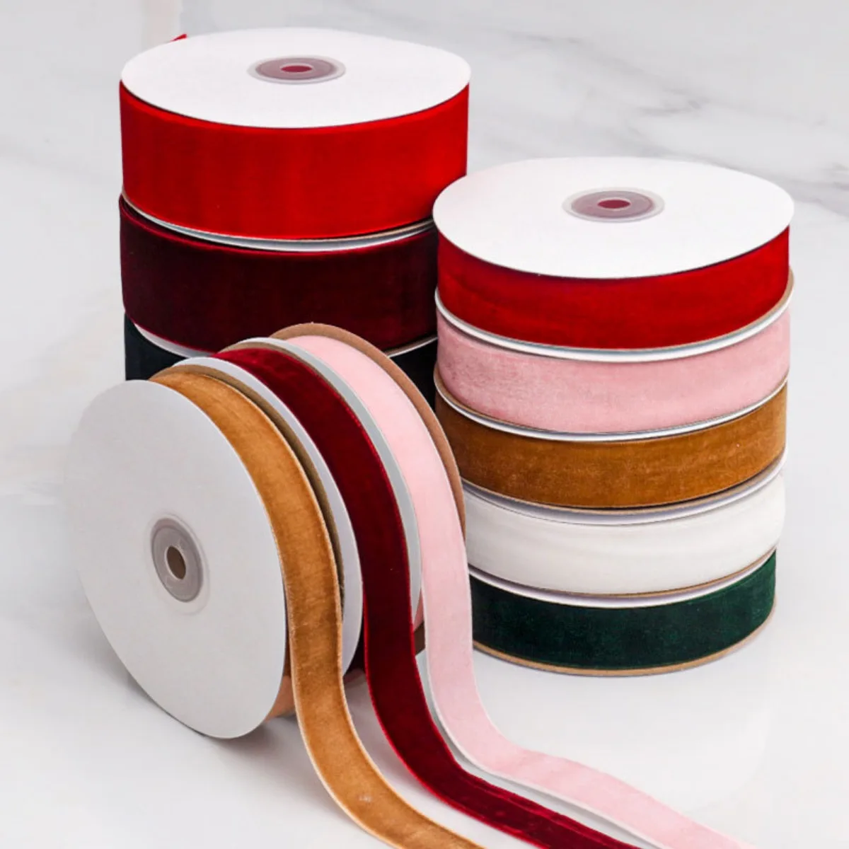 Fita de veludo de natal, 0.6 polegadas, fita de veludo para embrulho de presente, árvore de natal, decoração de guirlanda, artesanato artesanal, fabricação de arco