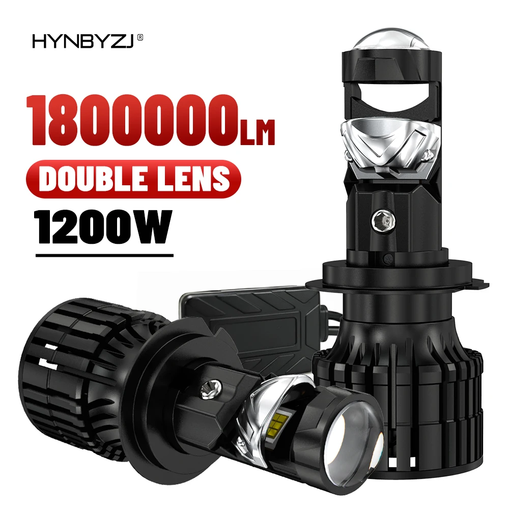 

HYNBYZJ 2x H7 LED Headlight Mini Lens Projector H7 Auto Low Beam Canbus Bulb For Car 12v 1200W 1800000LM
