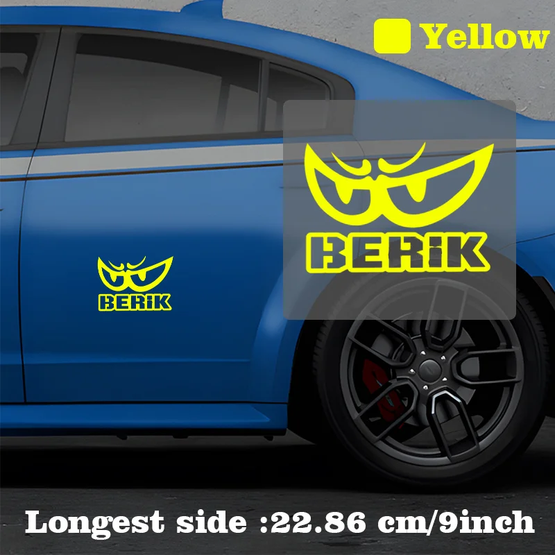 1 x stilvoller mehrfarbiger Vinyl-Aufkleber mit Augen- und Buchstabenmuster für Auto, Helm, Laptop, DIY-Dekoration (schwarz/weiß/gelb/rote Farbe).