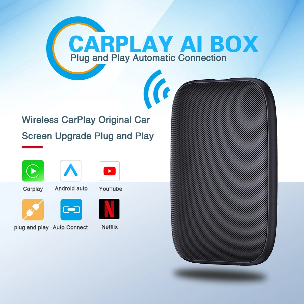 Wireless Carplay Adapter Wireless Android Auto AI box Bluetooth WiFi Support Watch Video For Toyota Volkswagen Ford BenZ Skoda