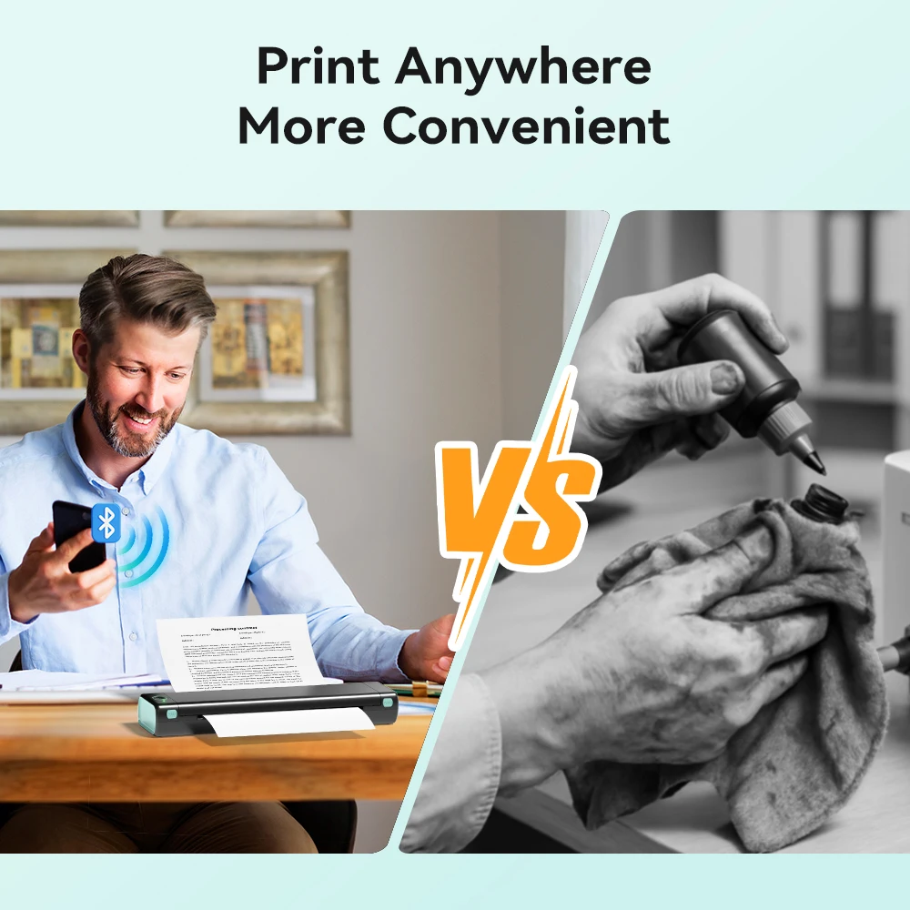 Phomemo M08F Portable A4 Paper Printer Tattoo Printer Thermal Paper Maker Mini Wireless Bluetooth Printer Compatible Phone&PC