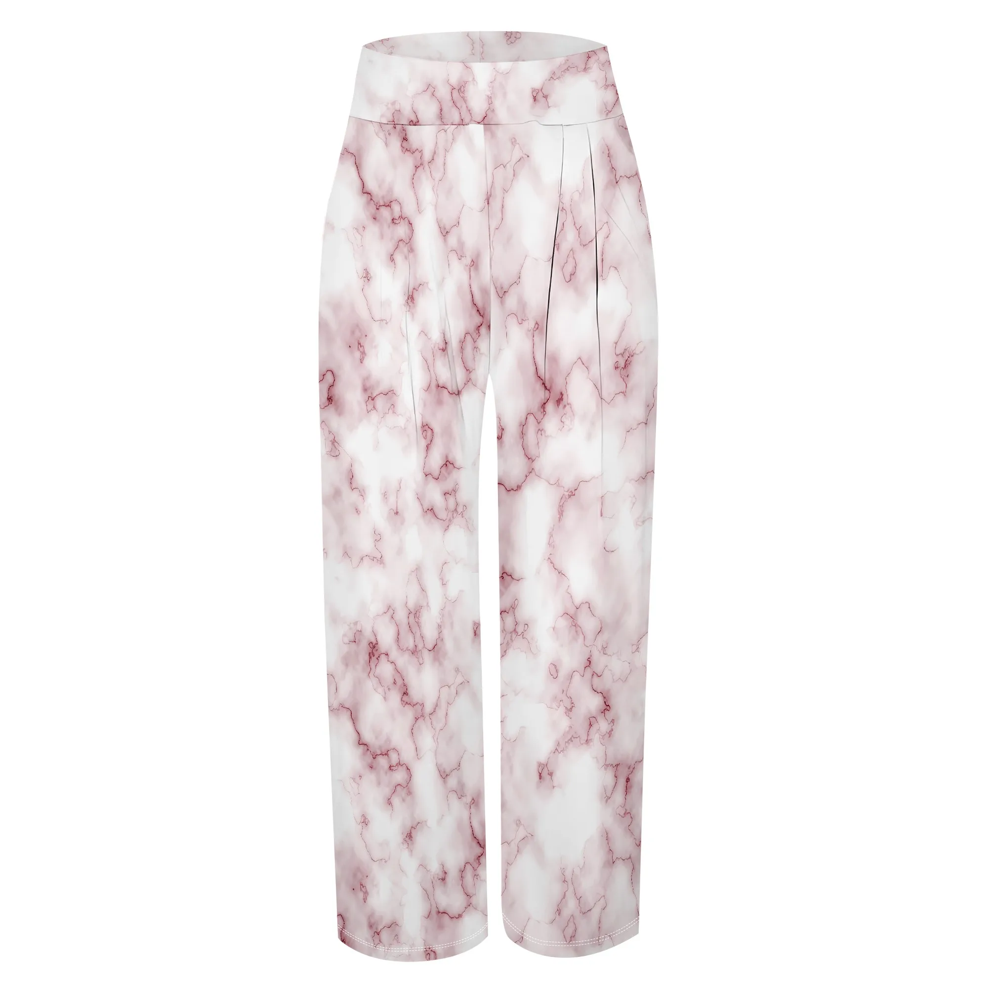 EQQZD Pantaloni a gamba larga a vita alta di taglia standard, pantaloni casual con stampa tie-dye dalla vestibilità ampia con tasche
