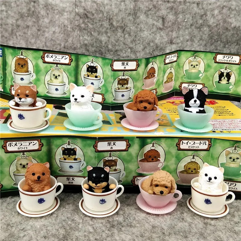 Kawaii Tea Cup Dog Blind Box Animals in Cups Cute Puppy Mystery Blind Box Gifts Toy Model Anime Figure Collect Ornaments