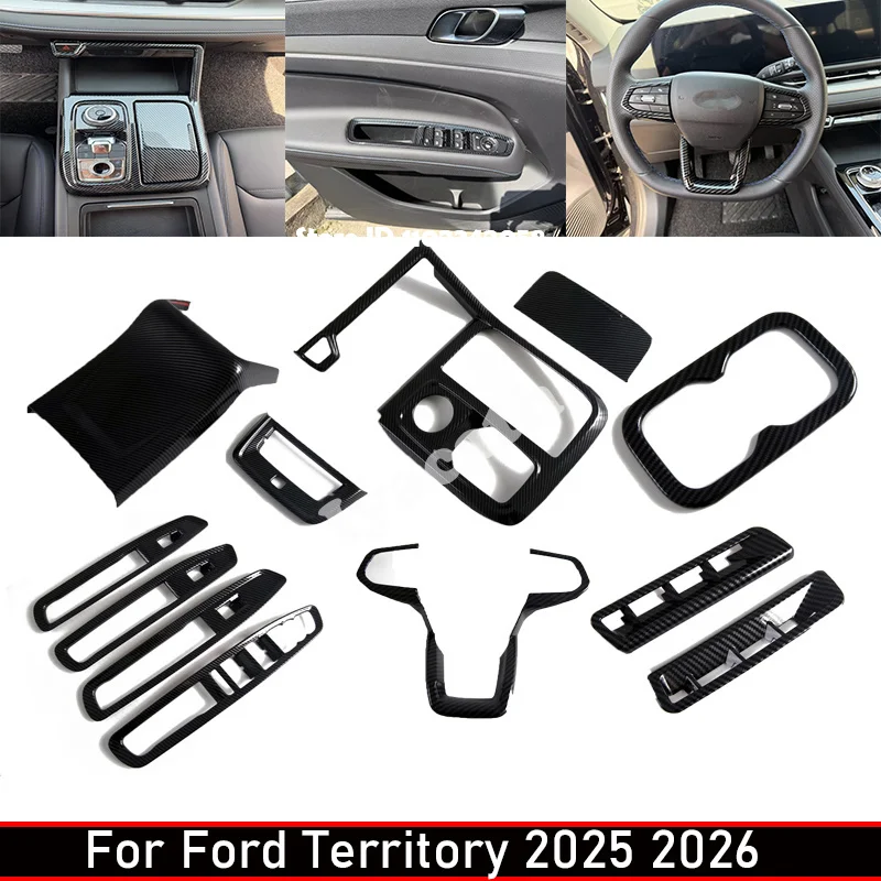For Ford Territory 2025 2026 Interior car Accessories window rise switch gear shift panle steering wheel rear water cup AC cover