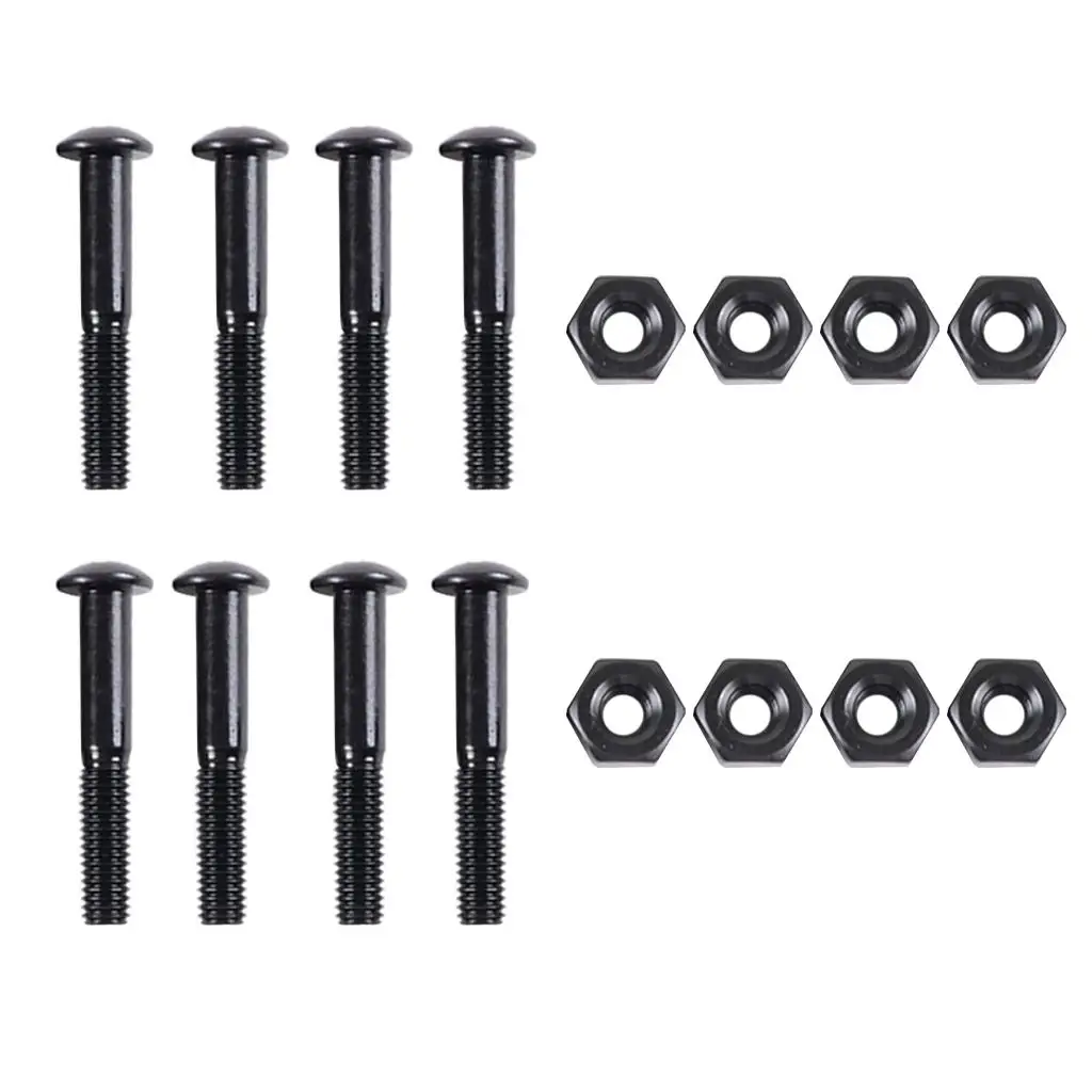 

2x8 Pieces Longboard Skateboard 33mm Bolts Screws with Nuts Set Hardware Black