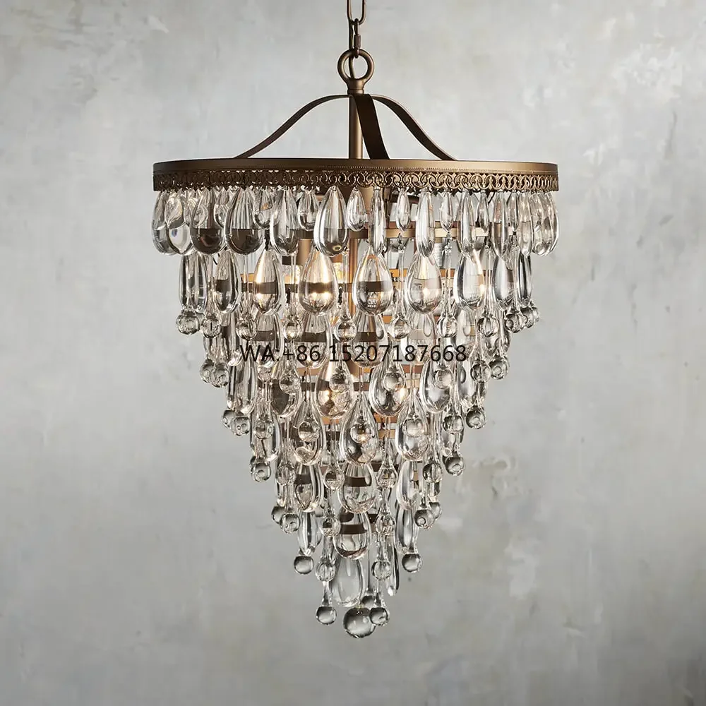 

Baroque French Style Crystal Long Foyer European Style Villa Luxury Living Room Large Staircase Modern