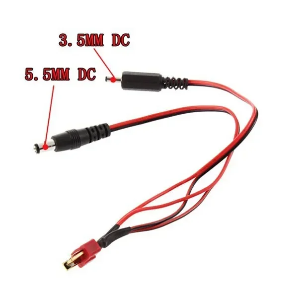 3-5PCS FPV AV Audio Video TX RX DC 5.5MM 3.5MM to T Deans connector plug Cable adapter for FPV Goggles Battery Receiver Monitor