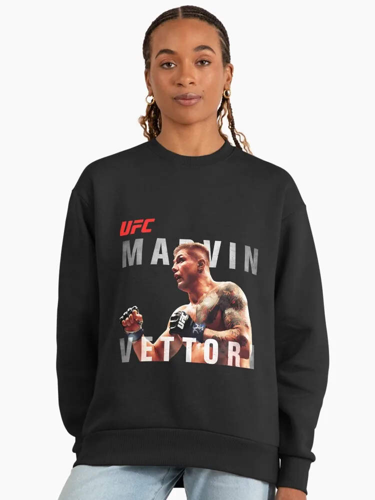 

Осень/зима 2026, UFC Marvin Vettori, боевой свитер с круглым вырезом и графикой, женский свободный повседневный хлопковый теплый свитшот унисекс