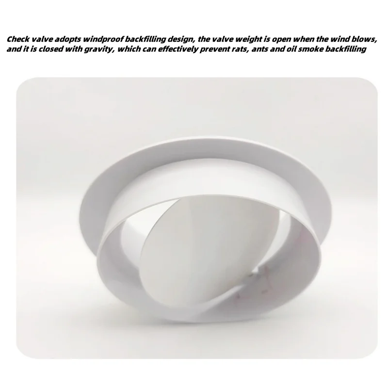 Round Pipe Check Valve Air Duct Check Ventilation Device Durable Exhaust Fan Hose Proof Ventilating Grill Kitchen Accessories