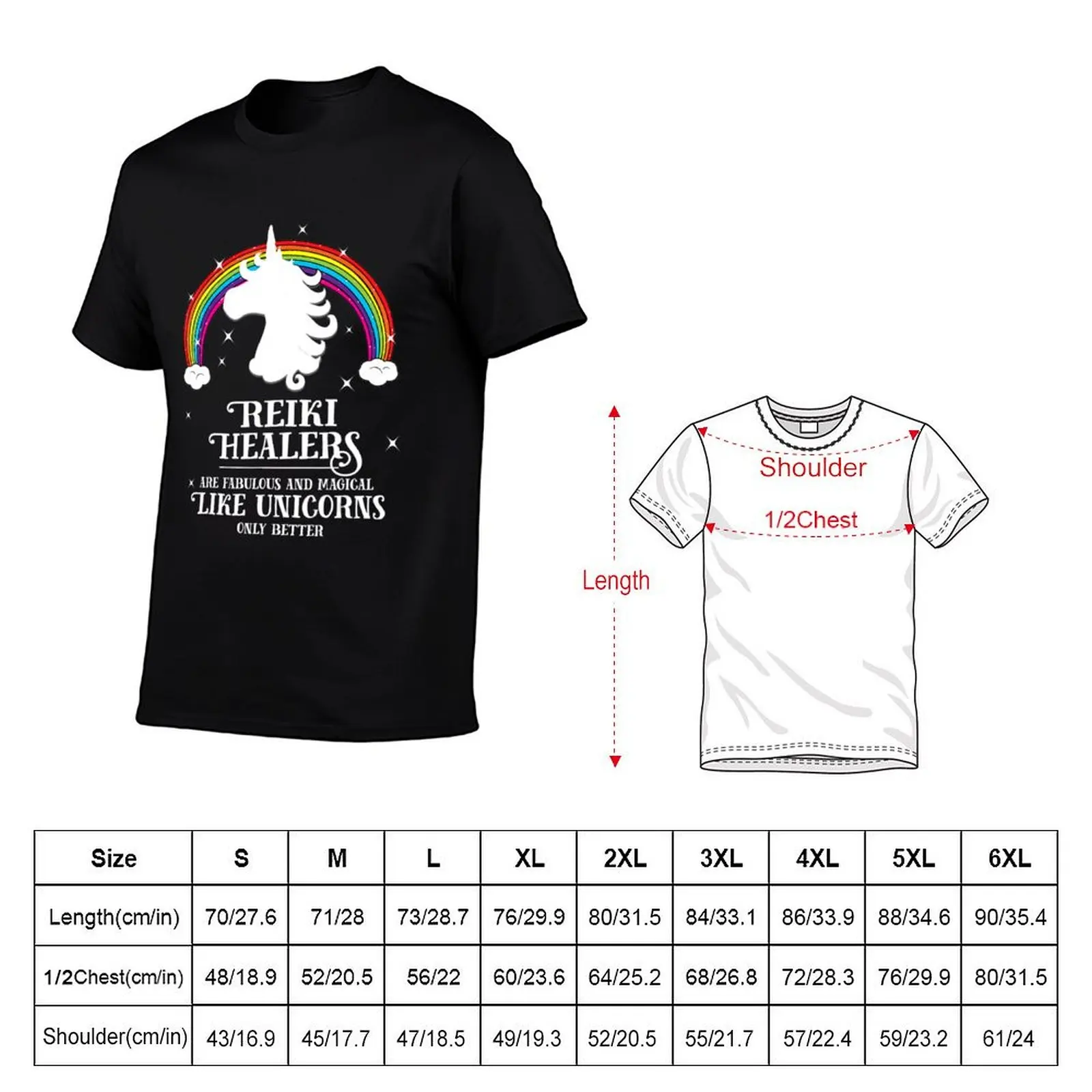 Reiki Healers Fabulous Magical Unicorn Rainbow T-Shirt cotton graphic tees summer tops animal prinfor boys mens t shirt