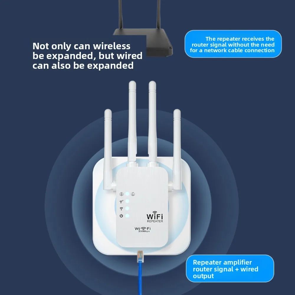 Network Amplifier 300Mbps WiFi Amplifier Router Wireless Wi-Fi Signal Amplifier 802.11n EU WIFI Repeater TV