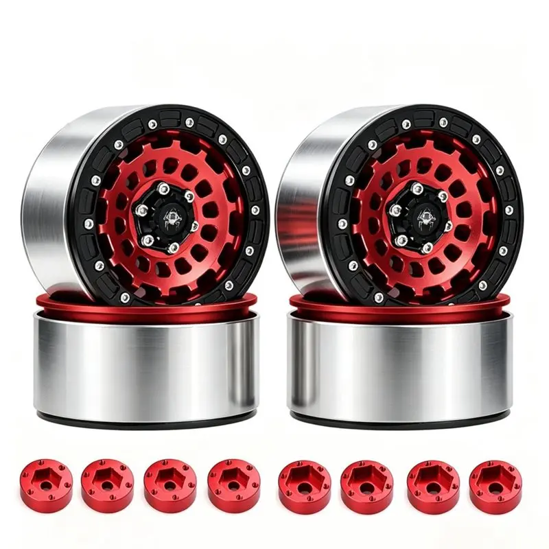 WOWFU-4PCS 2.6 Inch RC Crawler Car Tire Wheel Hub 4PCS 2.6 Inch Honeycomb Spider Web Hub For 1/7 1/8 RC Rock Crawler Car