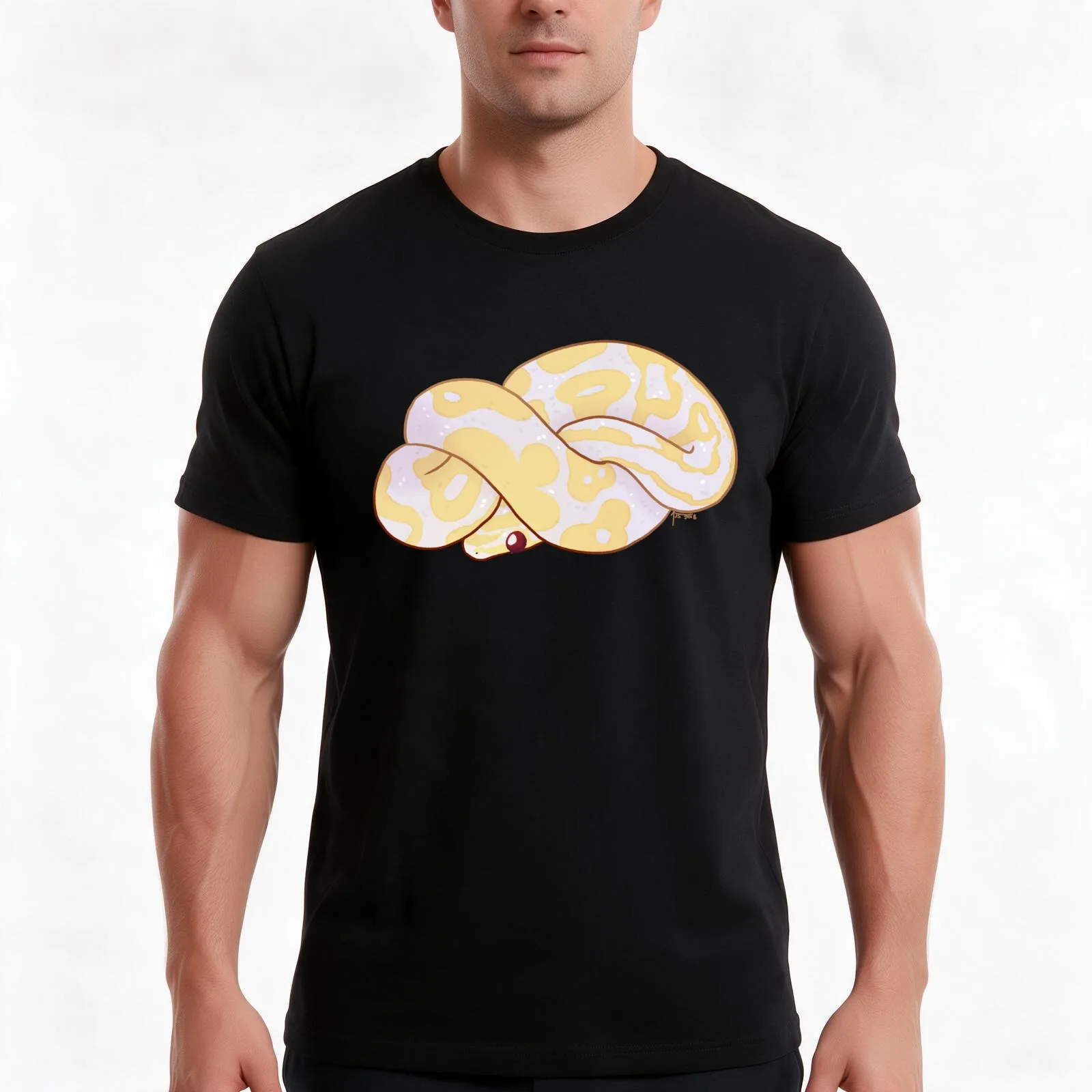 Ball python: Genevieve T-Shirt, Summer Casual Cotton Tee, Oversized Streetwear Tops, Vintage Graphic Print, Unisex Men Women