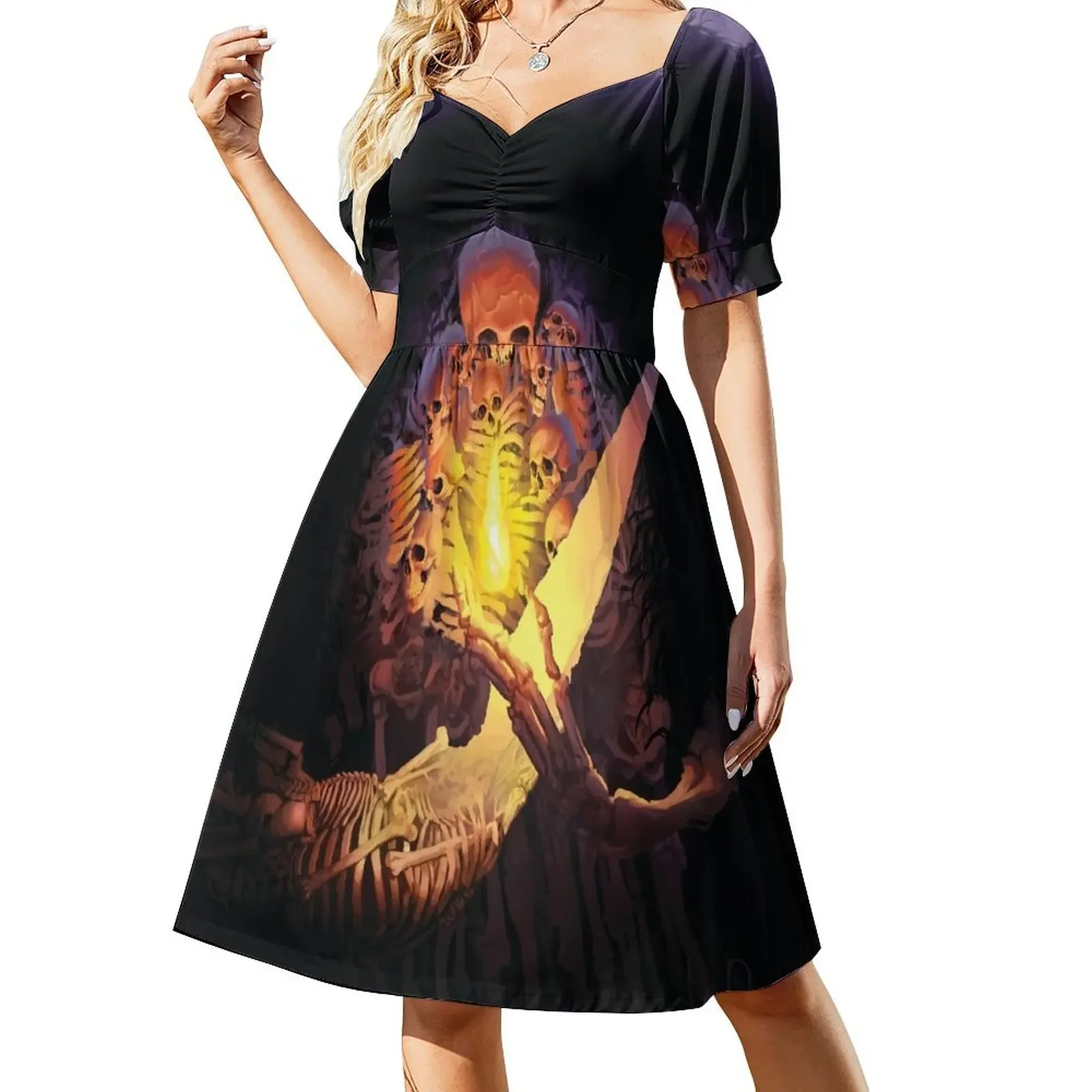 

First of the Dead Short-Sleeved Dress purple dress dresses for woman Casual dresses