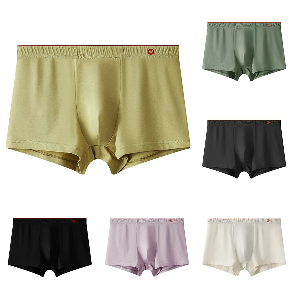 موجز القطن الأسود رمادي داكن أخضر L-3XL الوردي الأبيض الملابس الداخلية الربيع الصيف عطلة منتصف الخصر سراويل الحقيبة