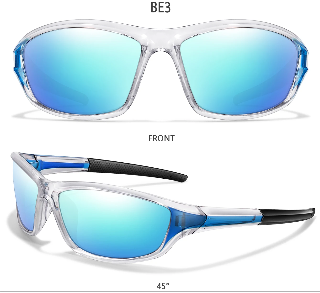 Polarisierte Fahrrad-Sonnenbrille für Herren, modische ovale Vollrahmen-Windschutz-Sportbrille für Damen zum Radfahren, Laufen, Wandern, UV400 – Detail 6