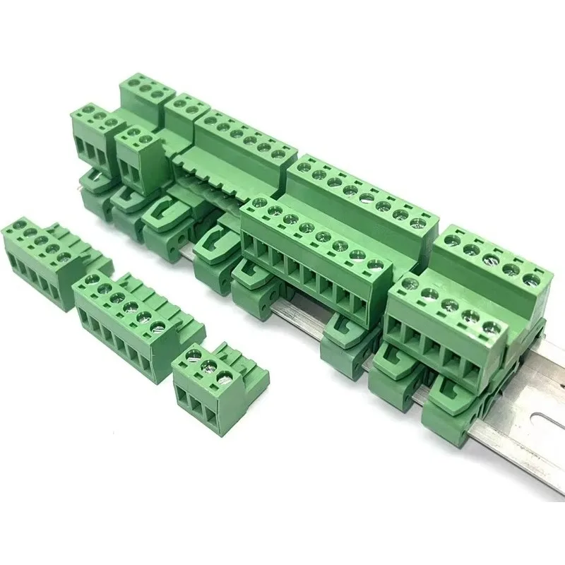 5sets rail type 2EDG-UKR-5.08mm pitch   2p-24pin solderless butt plug-in terminal 35mm/15mm track
