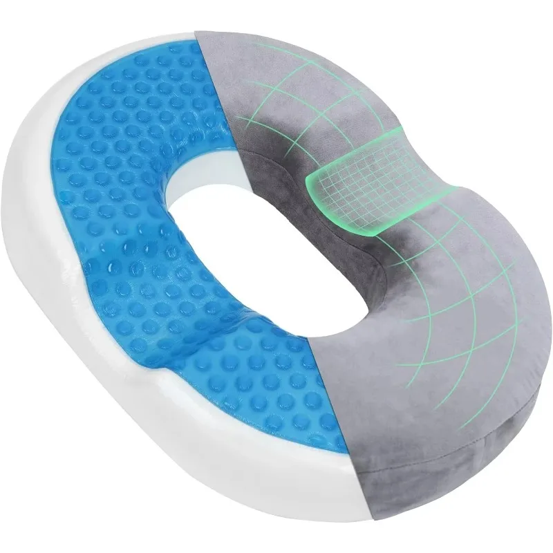 

Gel donut pillow seat cushion pregnancy hemorrhoids postpartum pain memory foam cool sitting