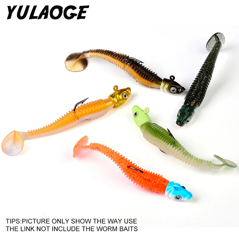 5PCS Leaded head soft lure fish head fishing hook lure hook Anti-hanging bottom sinkers for fishing fishing plumb rockfishing