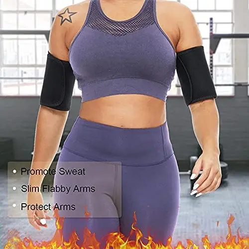 Arm Trimmers for Women Pair Sauna Sweat Arm Shaper Bands Adjustable Compression Sleeves Wraps For Sports Workout