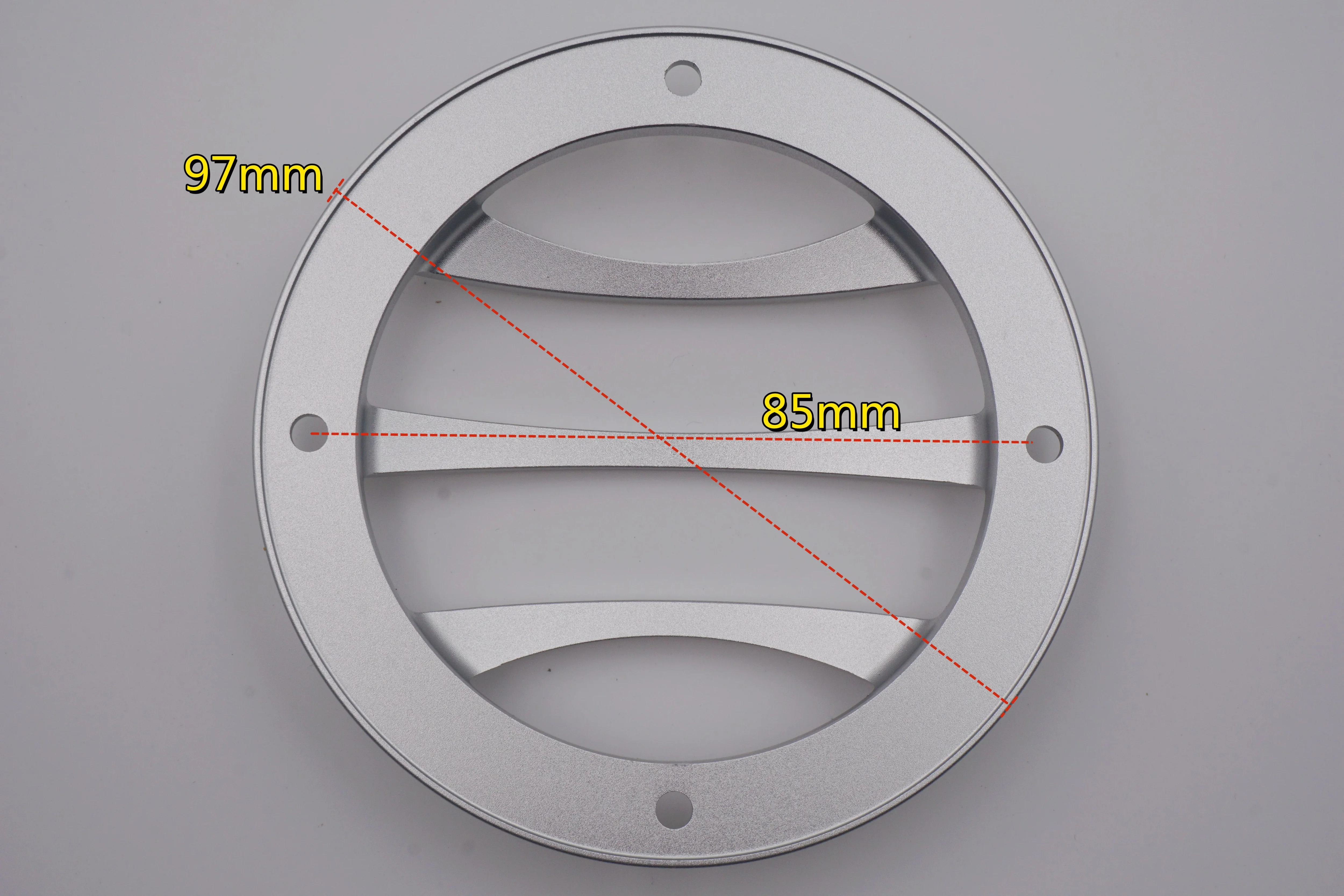 2 PCS DIY 3.5-inch car audio mid-range speaker protective cover made of aluminum material, with a mesh cover and metal guard.