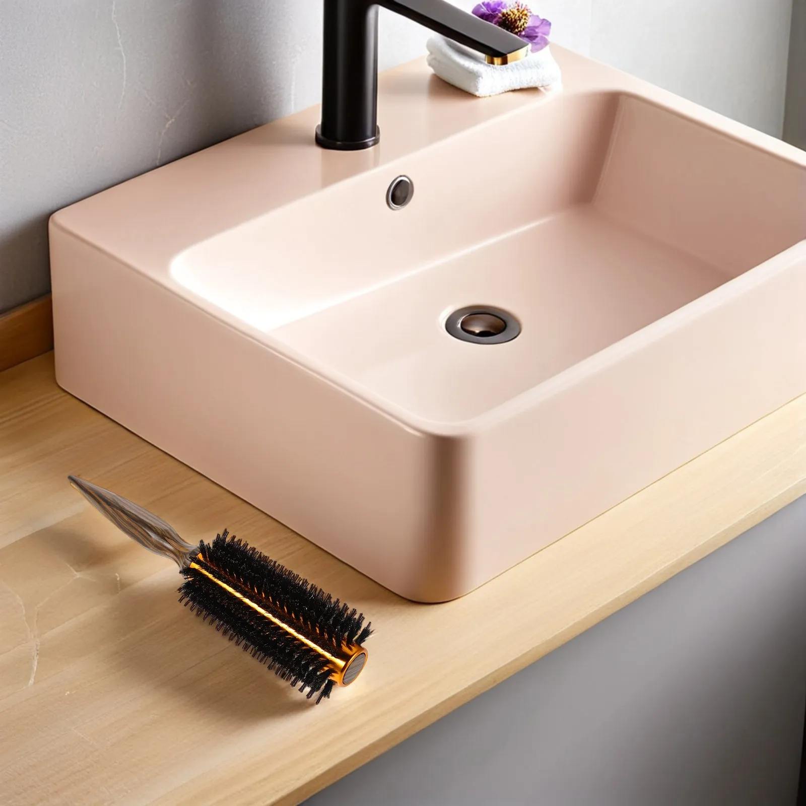 

Термощетка для завивки волос с деревянной ручкой, маленькая круглая расческа с щетиной кабана для сушки феном и укладки, салонное качество, горячая распродажа