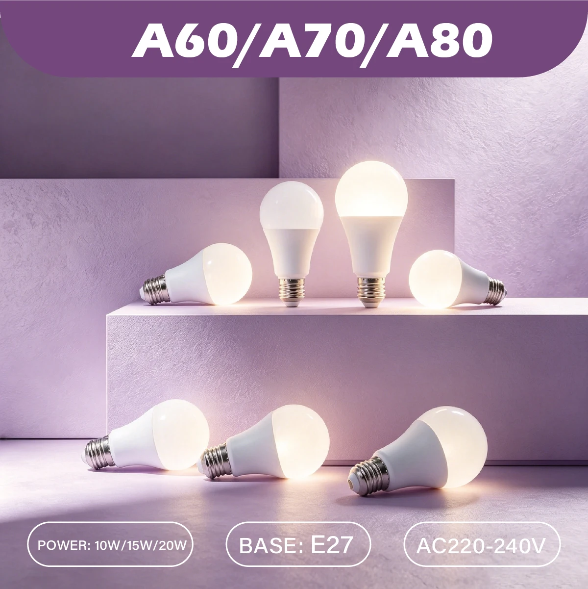 Dimmable E27 LED Light Bulbs10W/15W/20W, 1 to 10 Packs Energy Efficient Household Lights, Warm White & Cool White Indoor Lamp