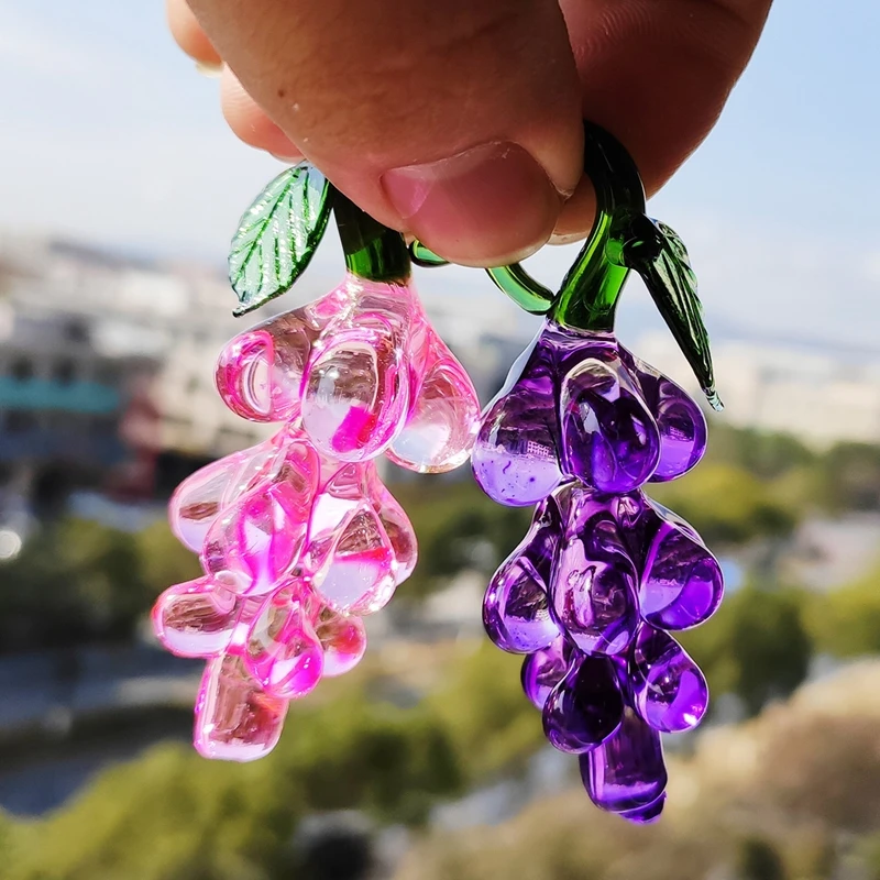 Fengshui Tree Crystal Craft Ornament Glass Grape Tree Figurine Protection for Money Fortune Tree Home Decor Good Luck Gift