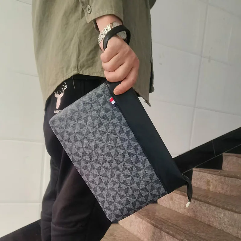 Fashion Business Men Day Clutch Phone Bag High Quality PU Leather Money Handbag Fashion Clutch Bags Casual Male Cardholder Case