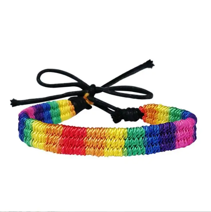 bracelet lgbt Lesbians Gays Bisexuals Transgender Bracelets for Women Girls Pride Woven Braided Men Couple Friendship Jewelry