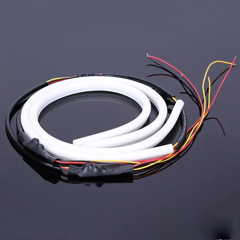 2pcs Universal Silica Gel Car LED Turn Signal Lamp Auto Daytime Running Light Lamp DRL Car-styling DIY Car Modification 12V