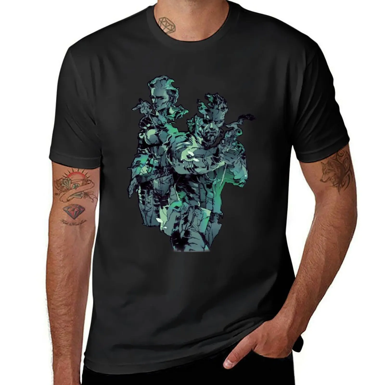 Metal Gear Solid - MGS3 Cover T-Shirt customizeds for a boy anime clothes blanks T-shirt men