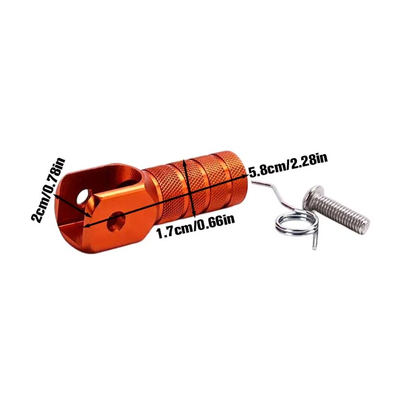 Orange shift pedal head,  motorcycle shifter tip, with fixed coil spring,For off-road motorcycle modification accessories