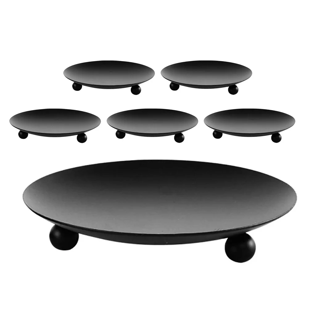 6 قطع من حوامل الحديد باللون الأسود العتيق، صواني ديكور رومانسية لسطح الطاولة لحفلات الزفاف وعيد الميلاد وعيد الشكر