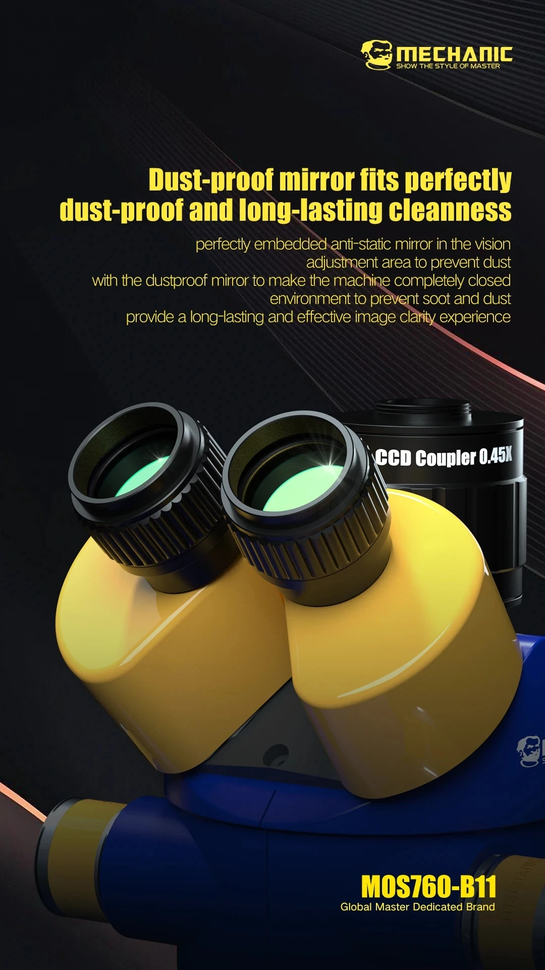 ميكانيكي MOS760 مجهر ثلاثي العينيات 7X-60X التكبير 360 درجة دوران الهاتف PCB لحام MOS750 مجهر مجهر #4