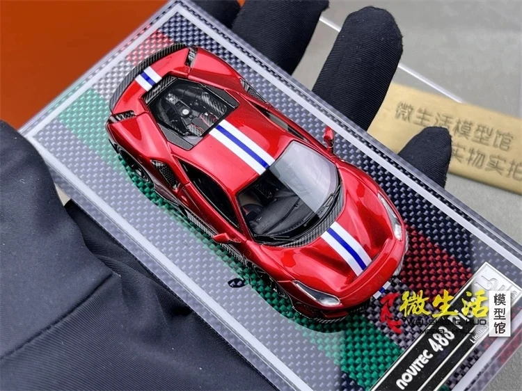 Newly Stocks U2 1:64 Novetic 488 Pista Metallic Red Color Resin Model Car In 2024