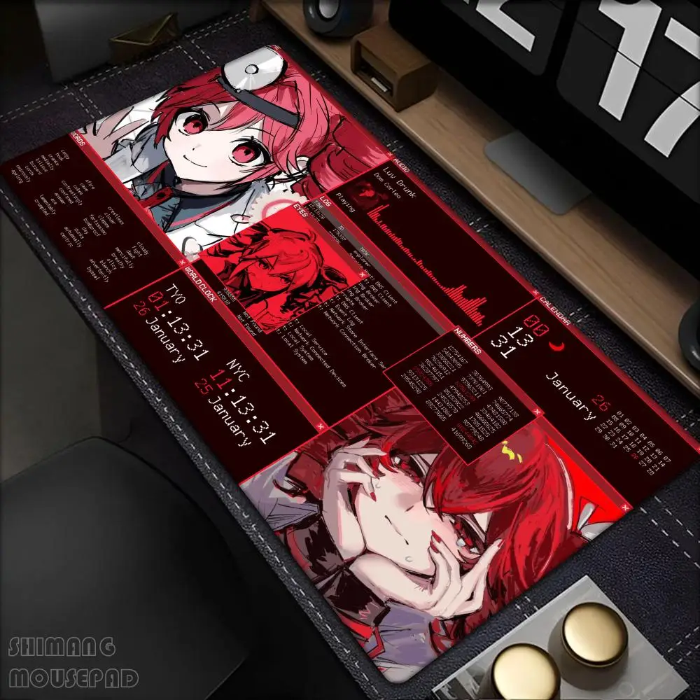 

teto vtuber lively K-Kasane Teto Mouse Pad Large Thick Desk Pad Stitched Edges Gaming Mouse Mat for PC