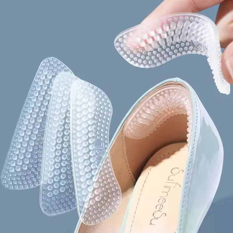 1/2 pairs Upgrade Silicone Heel Stickers Heels Grips for Women Men Anti Slip Heel Cushions Non-Slip  Pads Foot Heel Care Protect