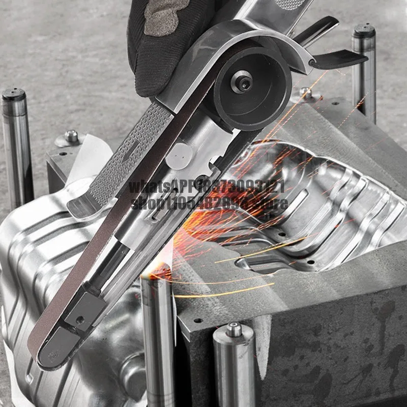 Pneumatic Belt Machine Small Handheld Sandpaper Machine Woodworking Metal Grinding and Polishing Ring Belt Machine