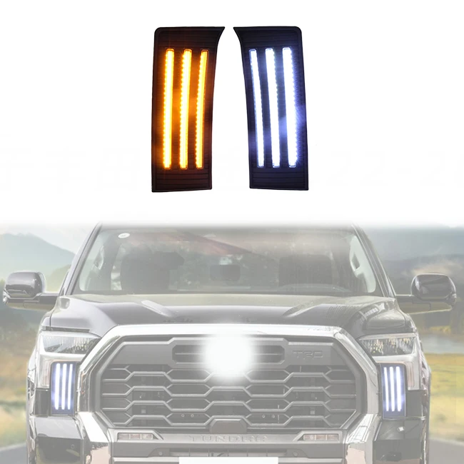 

New High Quality LED DRL Daytime Running Lights Turn Signal Lamp For 2022-2025 Toyota Tundra