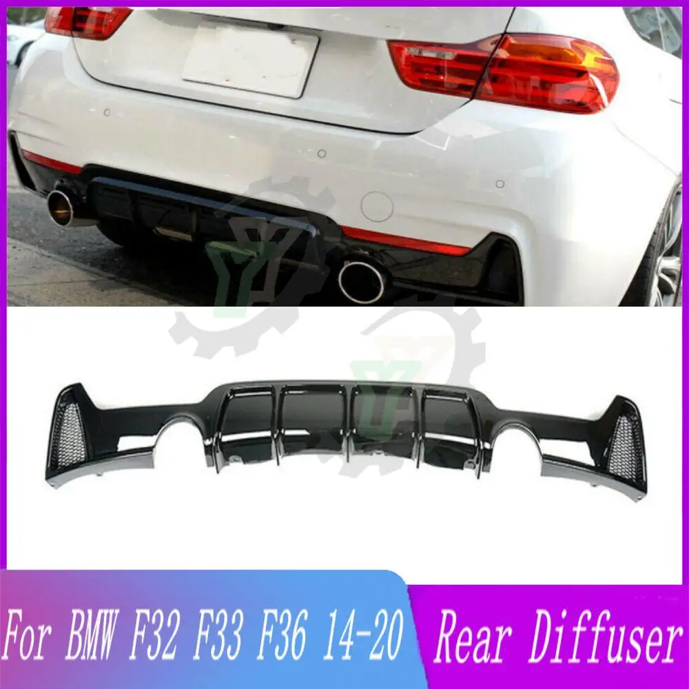 

Car Rear Bumper Diffuser Lip Dual Exhaust Outlet Lower Guard Cover For BMW F32 F33 F36 4 Series M Sport 2014 2015 2016 2017-2020