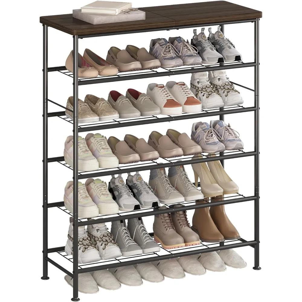 

Shoe Rack Organizer for Closet Entryway Free Standing Metal Storage Shoe Shelf with