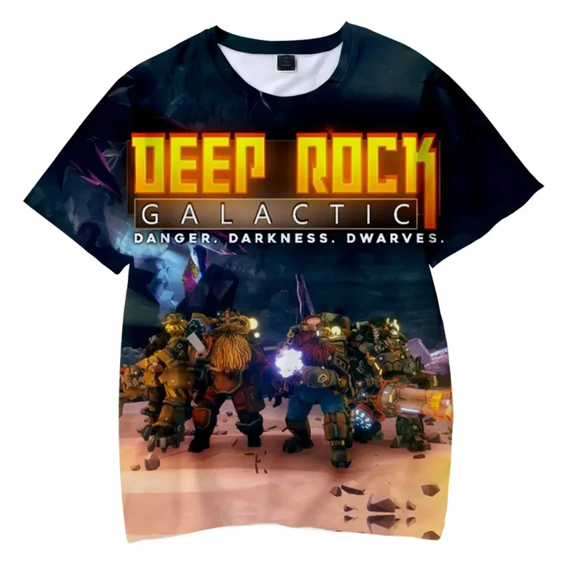 Deep Rock-Galaxy 3D Print T-shirt para homens e mulheres, camisetas gráficas engraçadas para crianças, streetwear com o pescoço, manga curta, meninos e meninas, verão