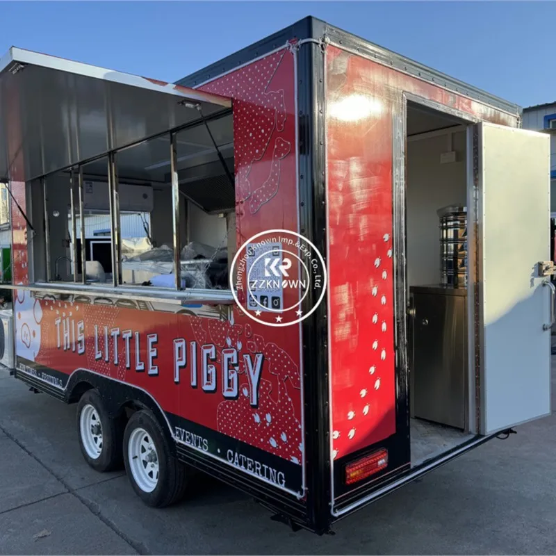 Truk makanan dapur seluler peralatan dapur lengkap Stan kopi jalanan kereta es krim sepenuhnya dilengkapi