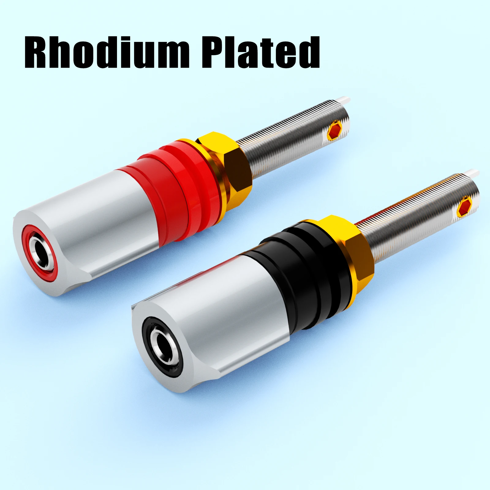 Monosaudio Binding Post Terminal BP652 Reinkupfer Gold- und Rhodiumplattierter Bananenstecker für Verstärker – Detail 7