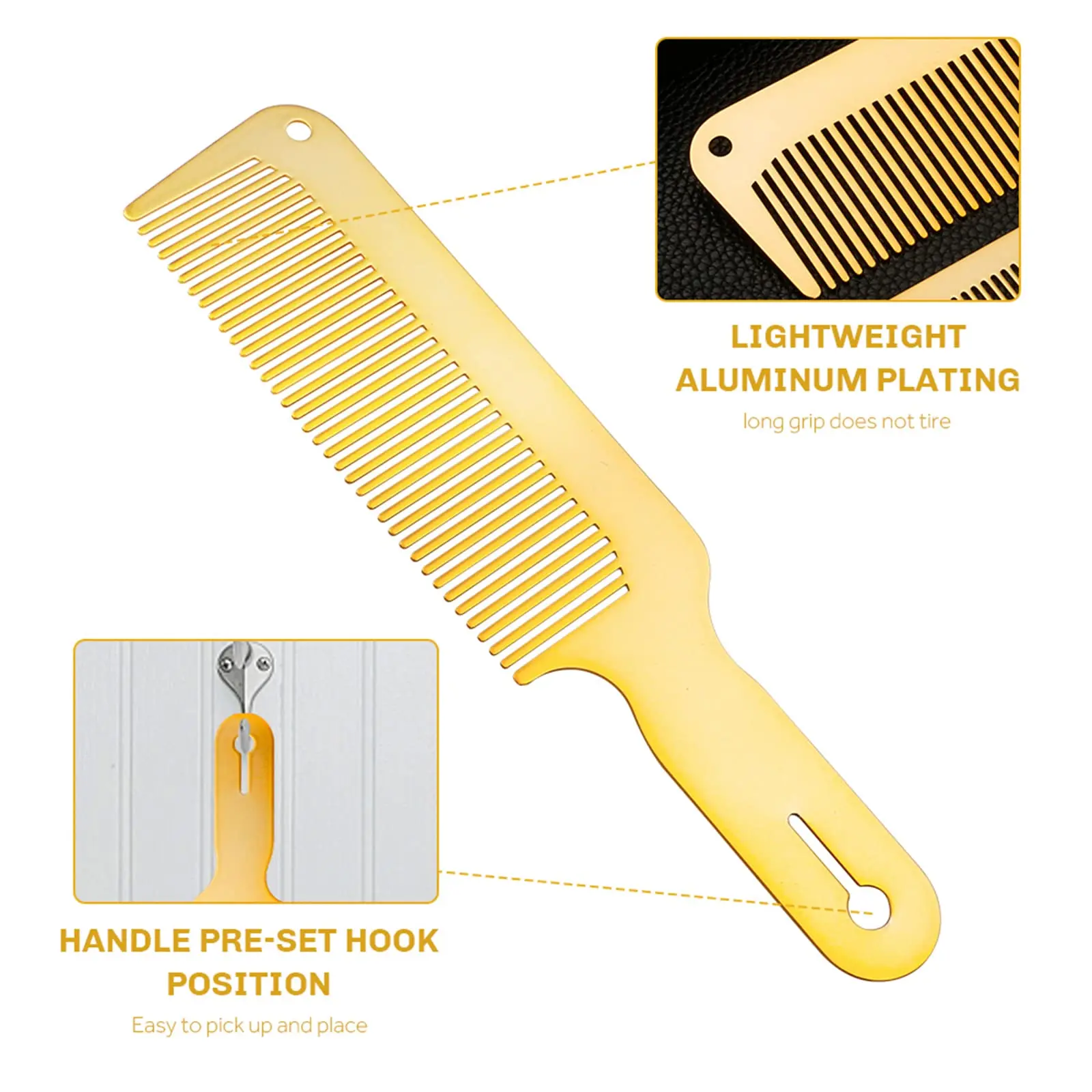 Men Hairstyle Comb Stainless Steel Metal Hairdressing Cutting Comb Thin Flat Top Clipper Hairdresser Haircut Tools