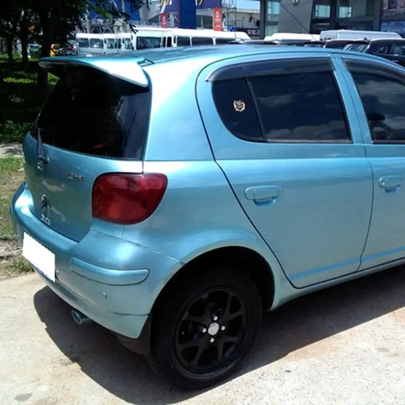 ABS Material Car Rear Wing Primer Carbon fiber look Glossy black Unpainted Color Rear Spoiler For Toyota Echo Vitz  2002-2011