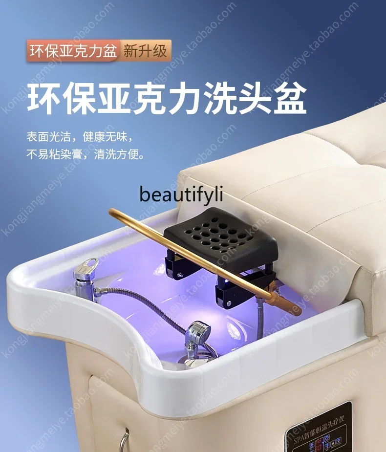 Thai Head Therapy Shampoo Chair, Circulação de água, Fumigação, Cabeleireiro, Salão de beleza, Face Washing Bar, Massagem Ear Cleaning Bed