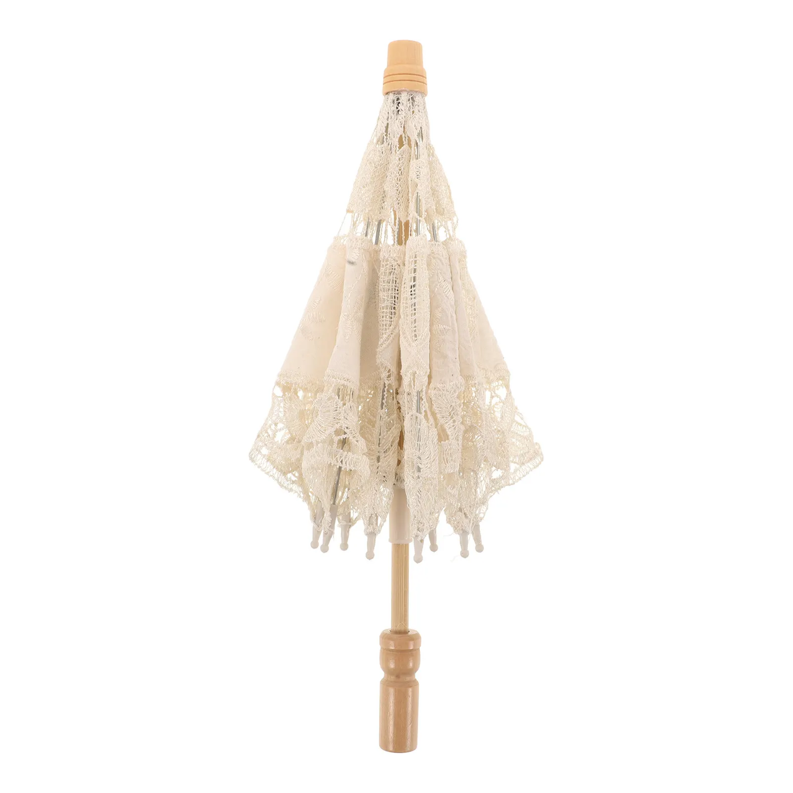 Sturdy Cotton Bridal Umbrella Elegant Lace Embroidery Wedding Photography Prop Vintage Parasol Decorative Accessory Tea Party view 4