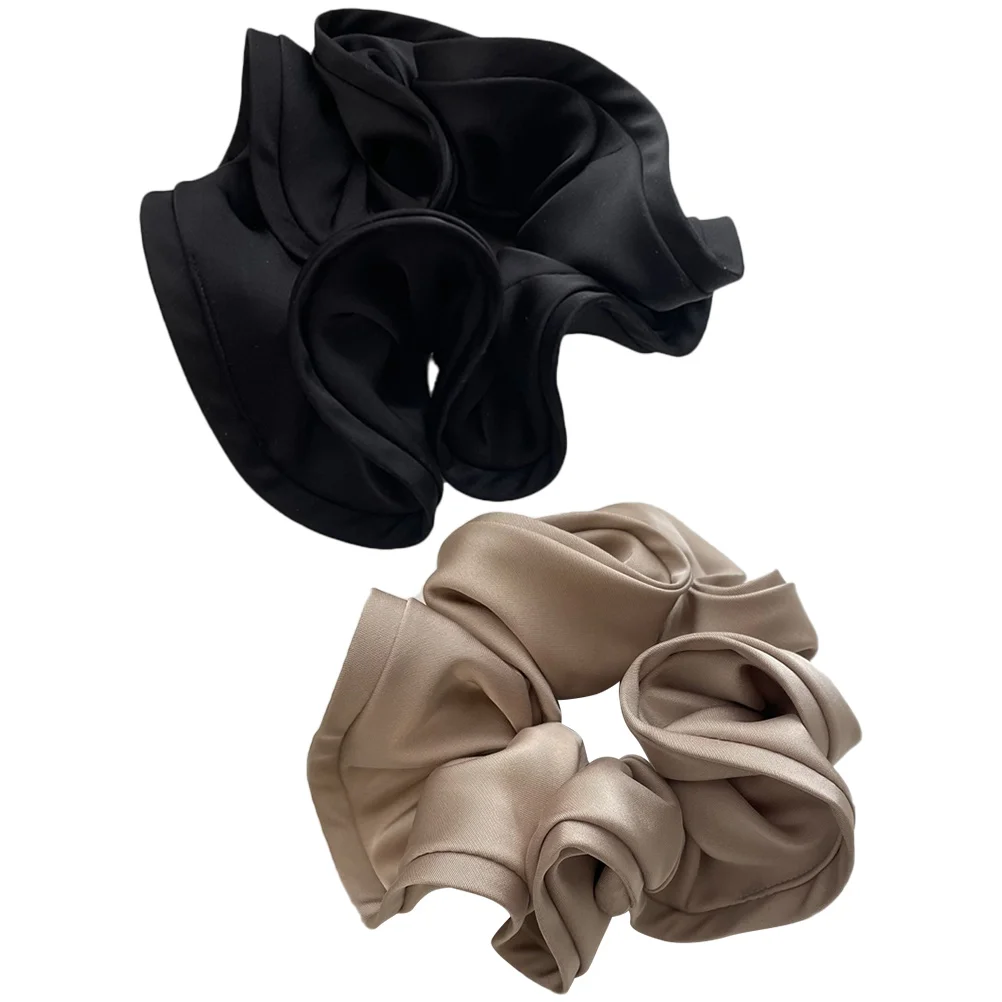 

2Pcs Silk Elastic Hair Ropes Fashionable Scrunchies Ponytail Holders Smooth Surface Daily Use Parties Hair Accessories Girls